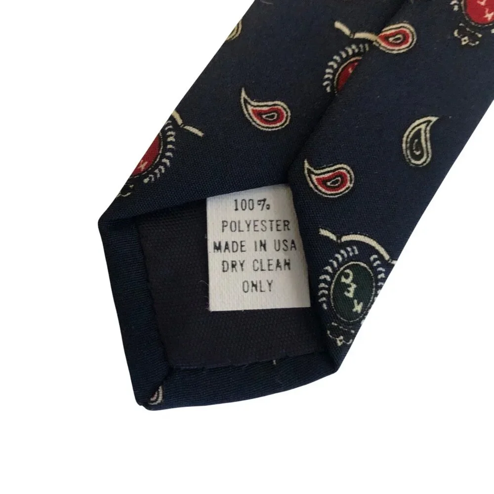 KFC Barco Team Gear Polyester Tie Navy Paisley Mens Necktie Work Office Dad Gift